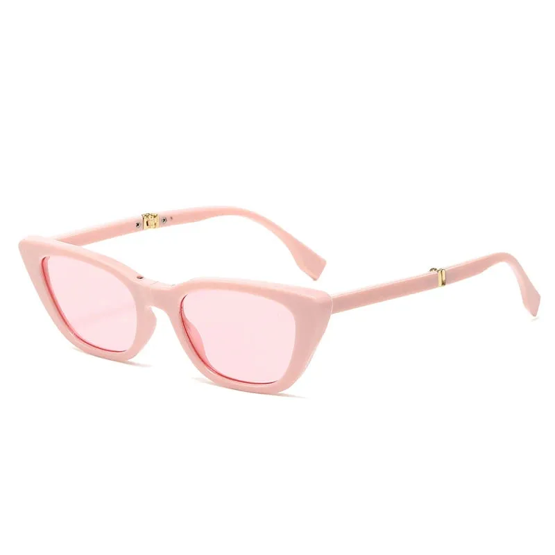 SHAUNA Small Cat Eye Folding Sunglasses