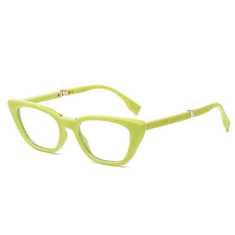SHAUNA Small Cat Eye Folding Sunglasses