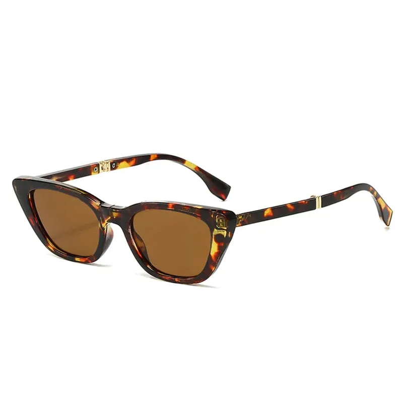 SHAUNA Small Cat Eye Folding Sunglasses