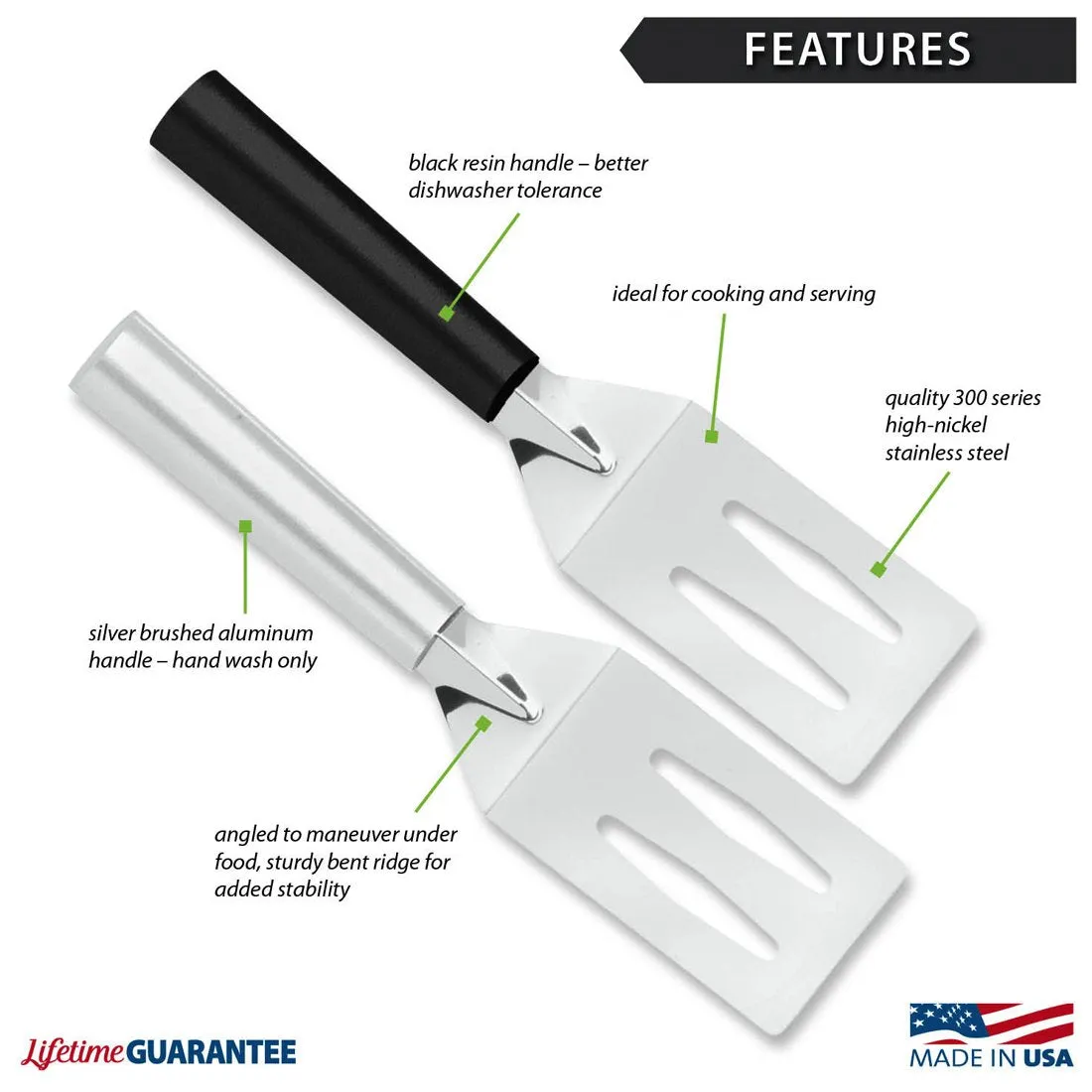Silver Brushed Aluminum Rada Spatula
