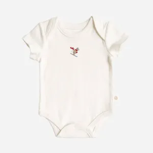 Ski Bear Onesie Baby Bodysuit Organic Winter Graphic Gift