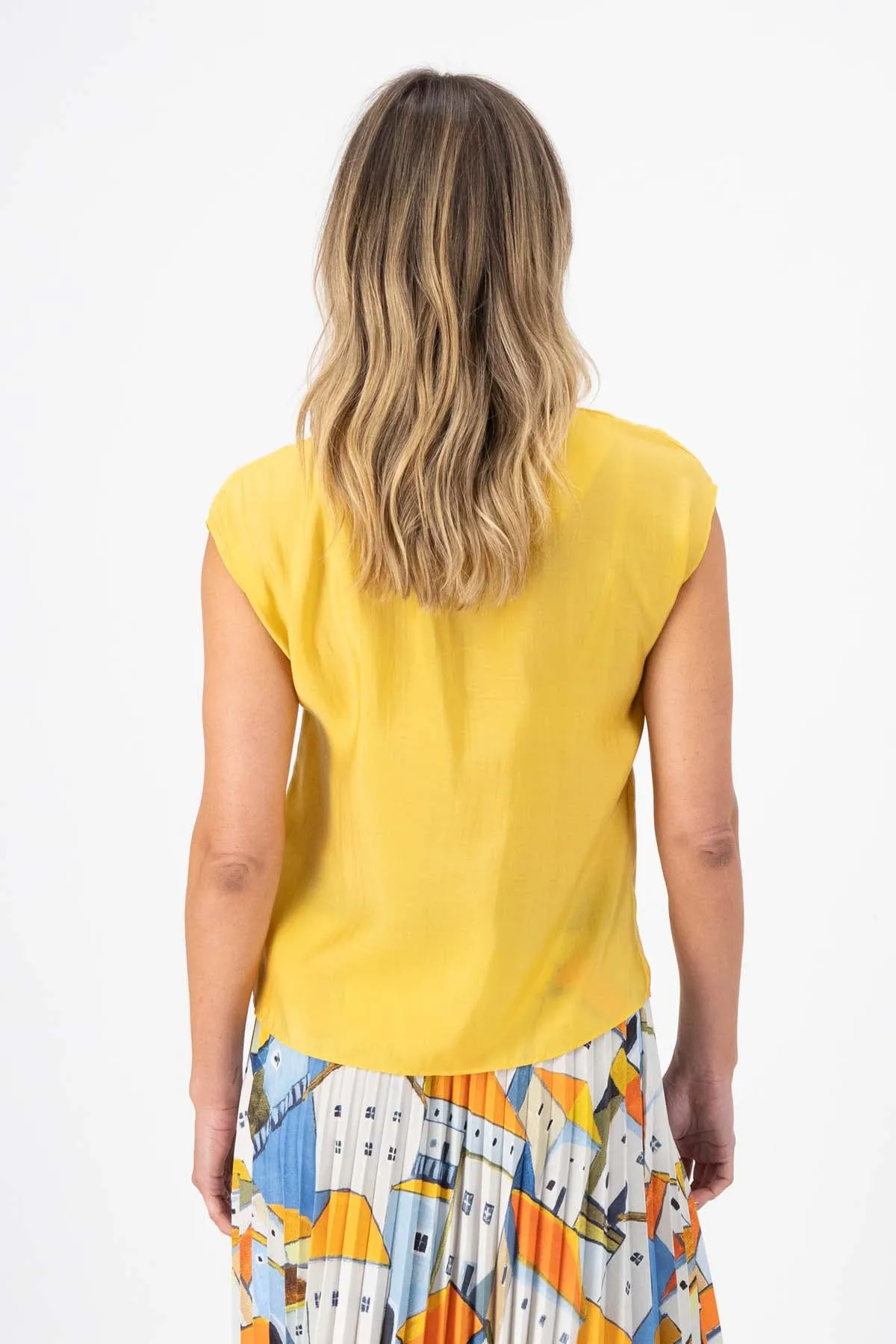 Skyscraper Tee Yellow in Fine Tencel