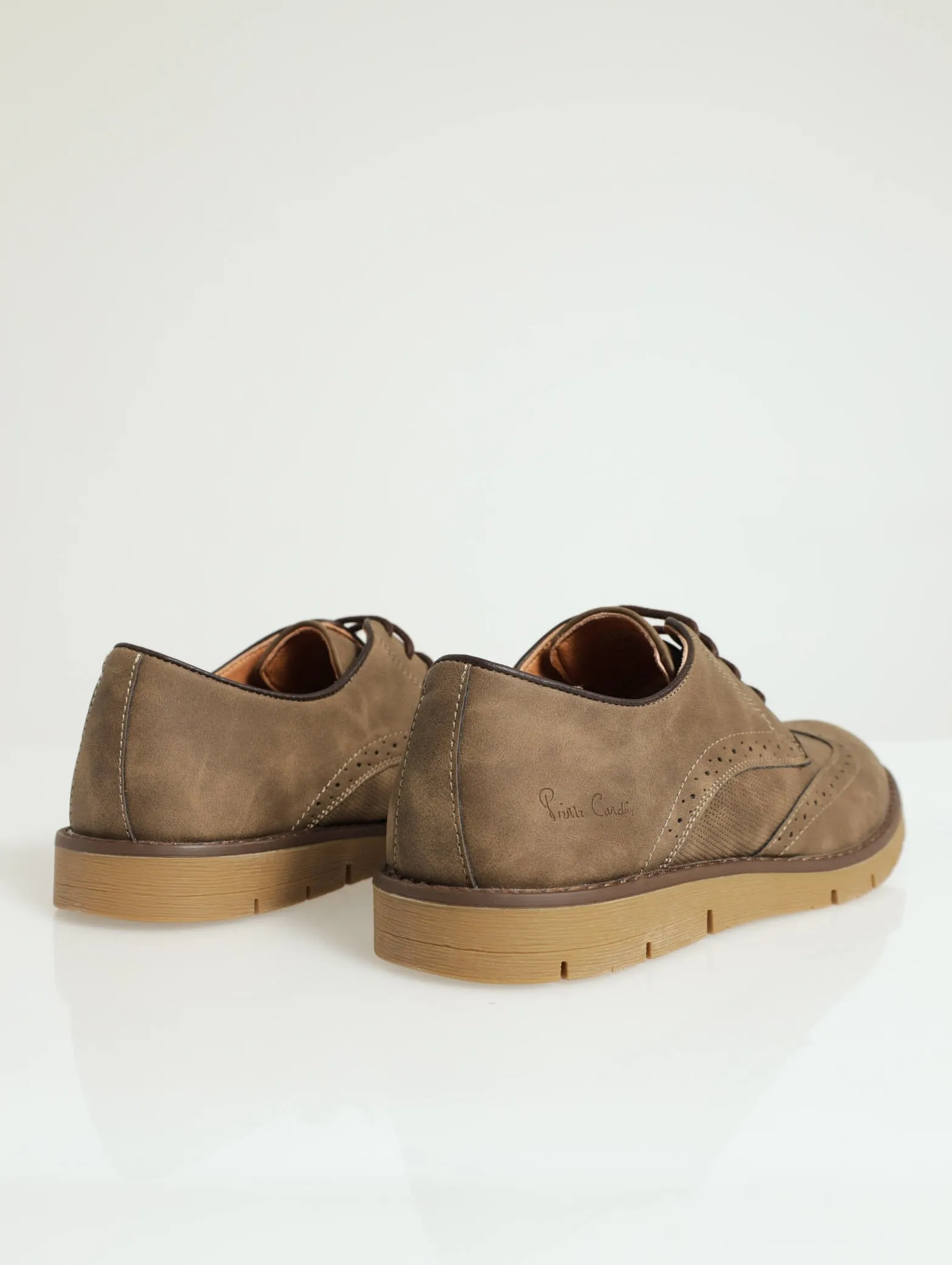 Smart Casual Pin Punch Track Sole Lace-Up - Brown