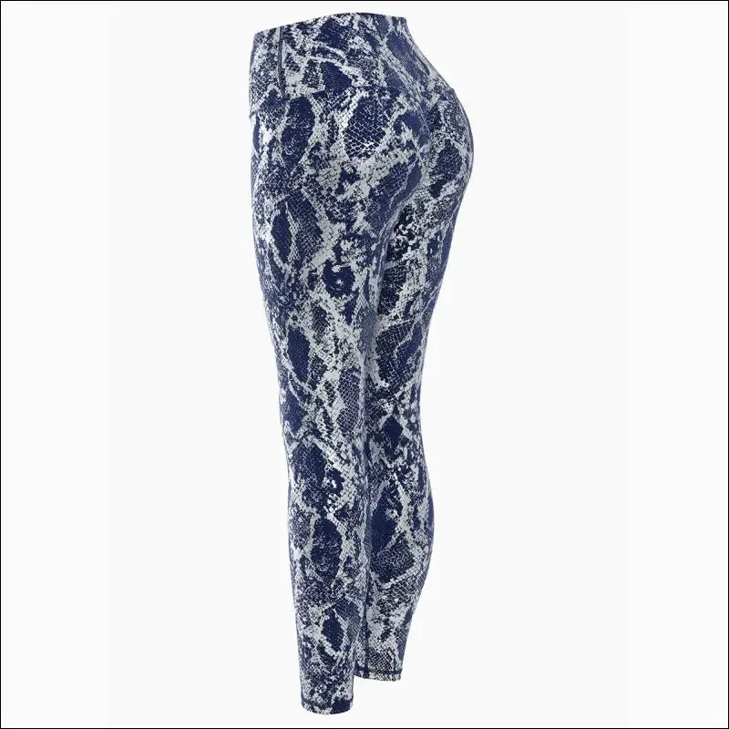 Snake printed yoga pants gilded stretch buttocks sexy casual skinny pants for women high waist