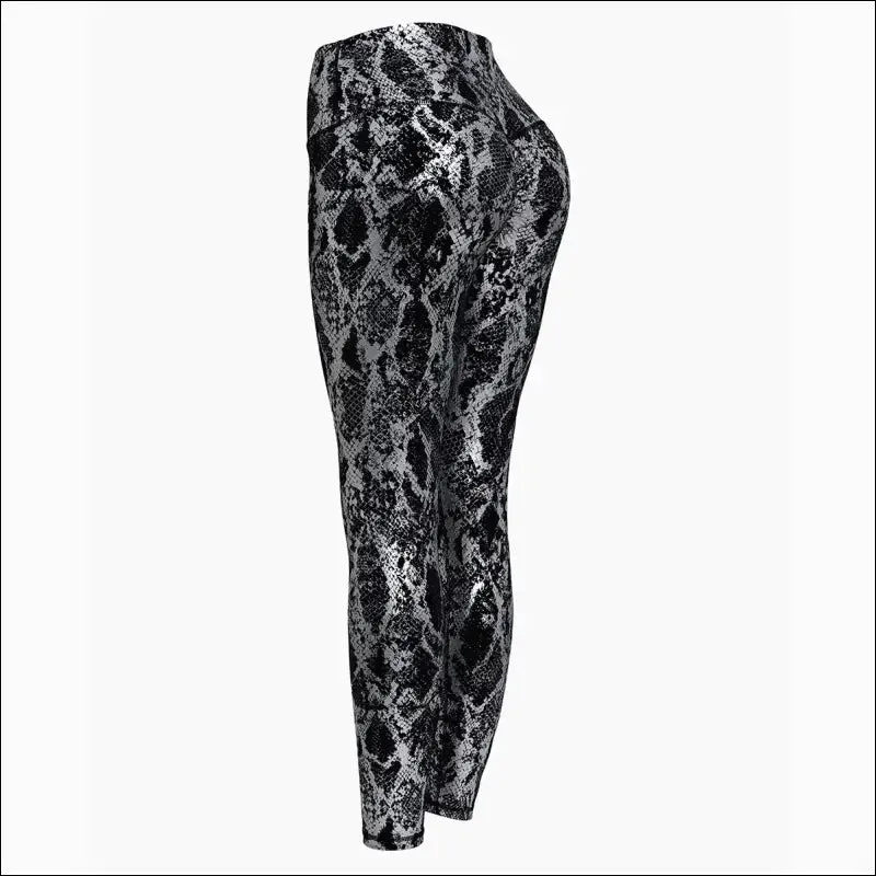 Snake printed yoga pants gilded stretch buttocks sexy casual skinny pants for women high waist
