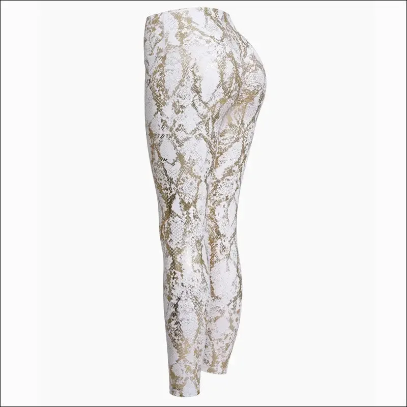 Snake printed yoga pants gilded stretch buttocks sexy casual skinny pants for women high waist