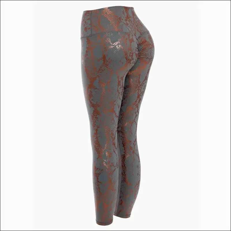 Snake printed yoga pants gilded stretch buttocks sexy casual skinny pants for women high waist