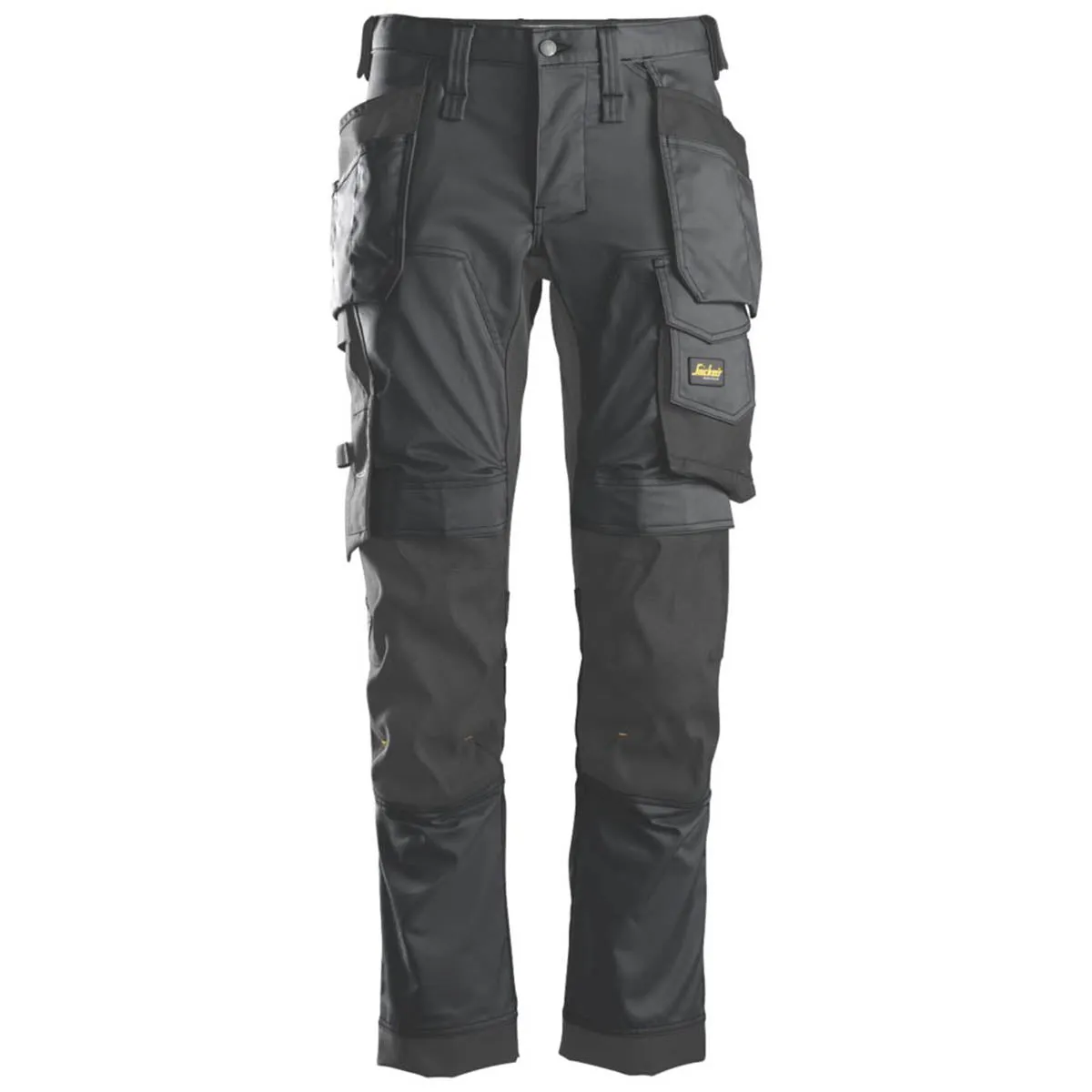 Snickers Work Trousers Mens Slim Fit Stretch Grey Black Multi Pocket 35"W 32"L