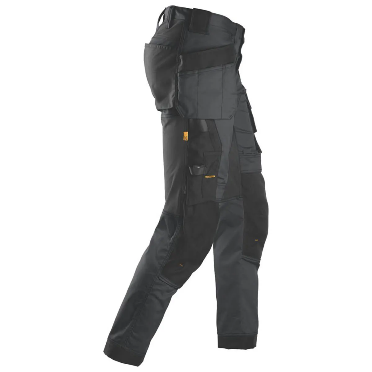Snickers Work Trousers Mens Slim Fit Stretch Grey Black Multi Pocket 35"W 32"L