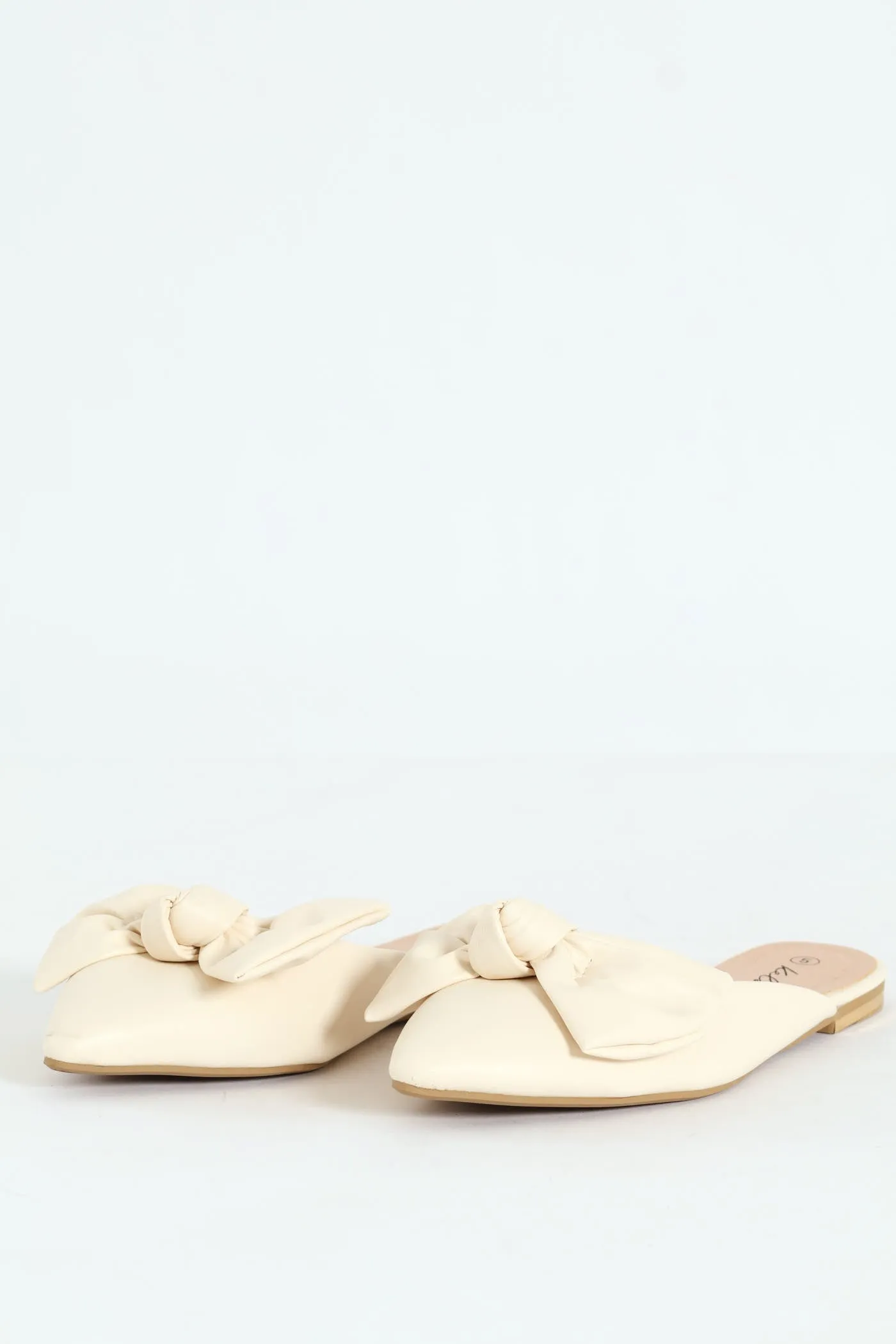 Soft Big Bow Push In Mule - Stone