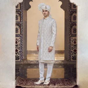 Soft Milky White Sherwani for Men