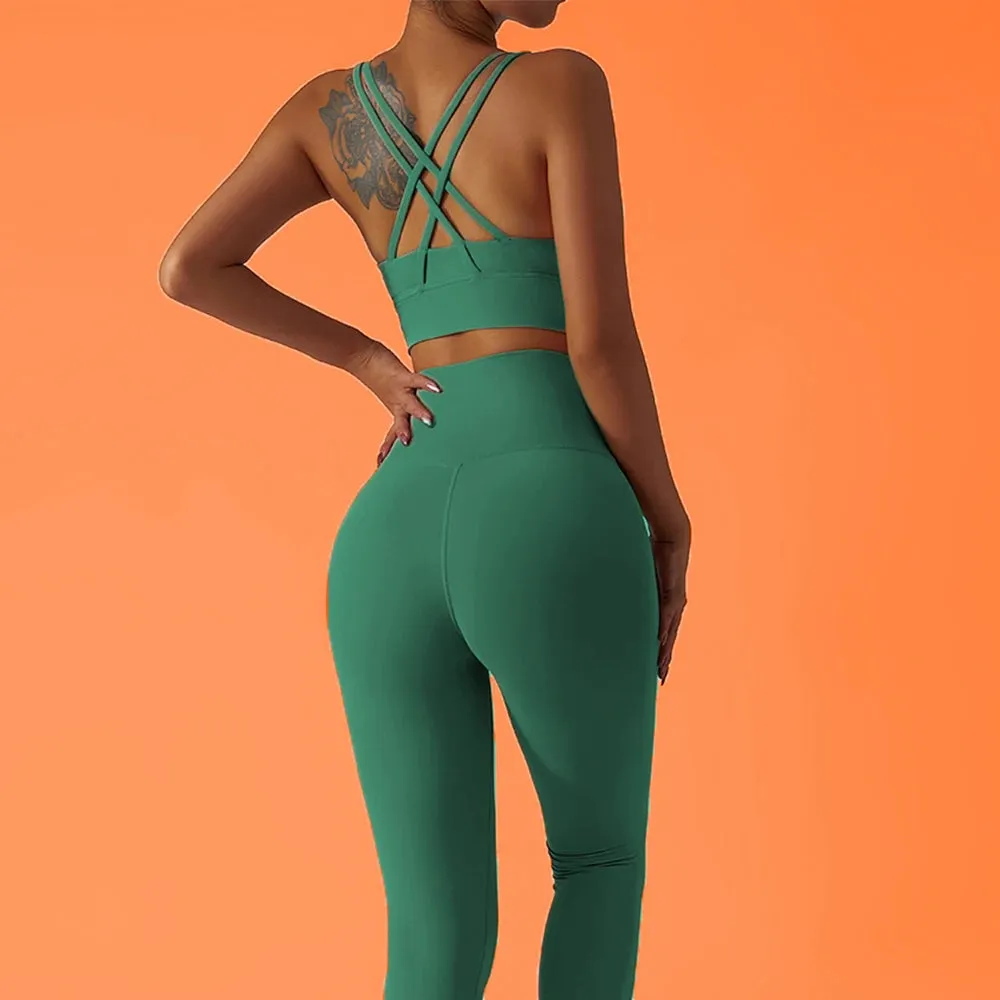 Soft Yoga Set Women - Sportswear Fitness Suits, No Front Seam Yoga Wear, Workout Clothes for Women, Gym Set Sports Clothing