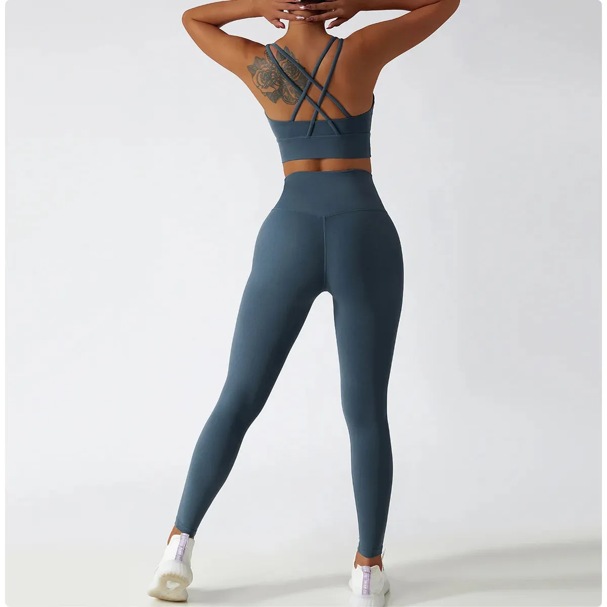 Soft Yoga Set Women - Sportswear Fitness Suits, No Front Seam Yoga Wear, Workout Clothes for Women, Gym Set Sports Clothing