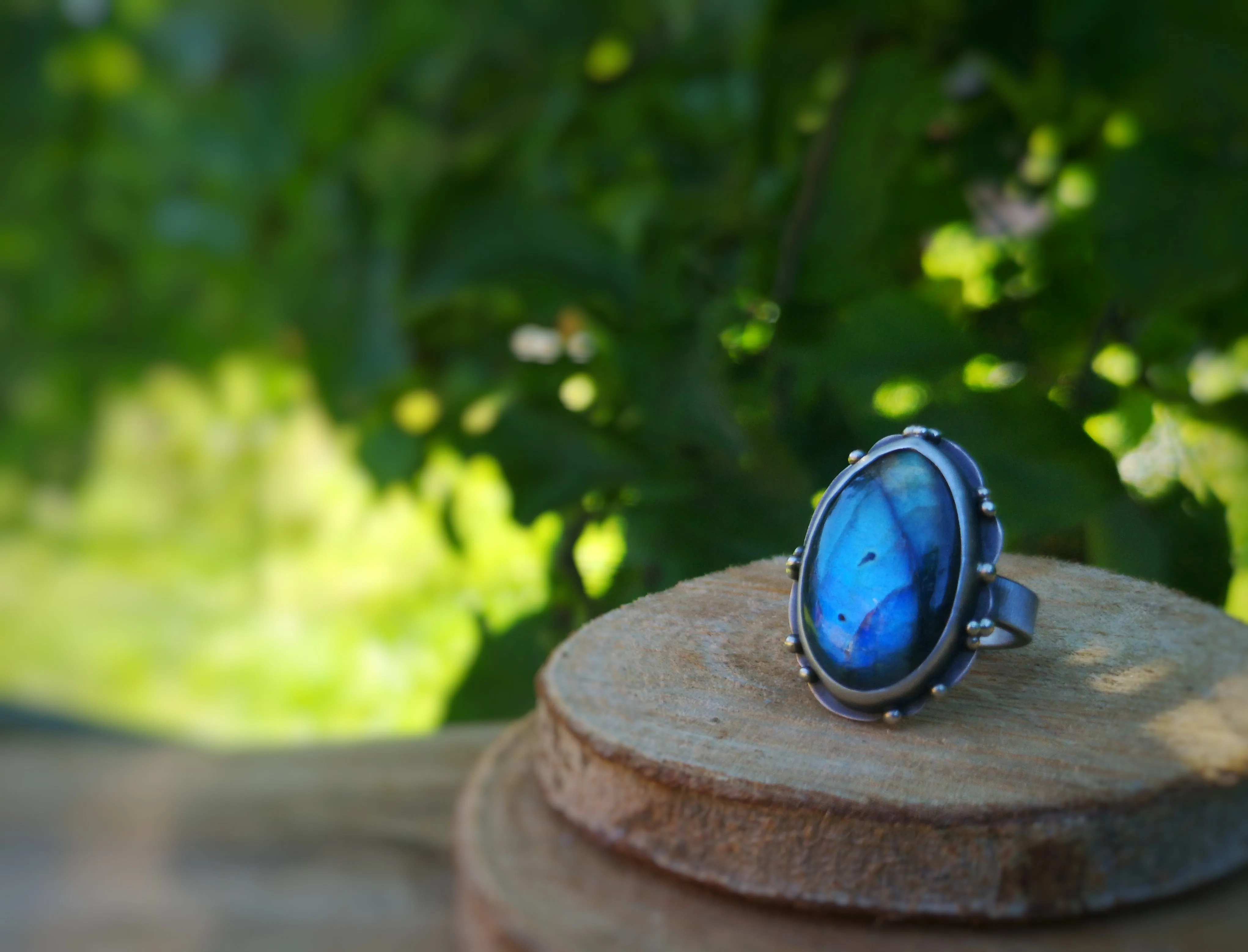 Soul Travel Ring - Labradorite Ring 7.5 US