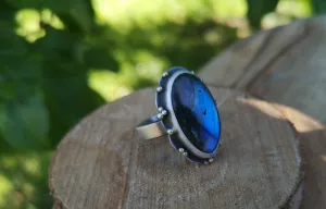Soul Travel Ring - Labradorite Ring 7.5 US