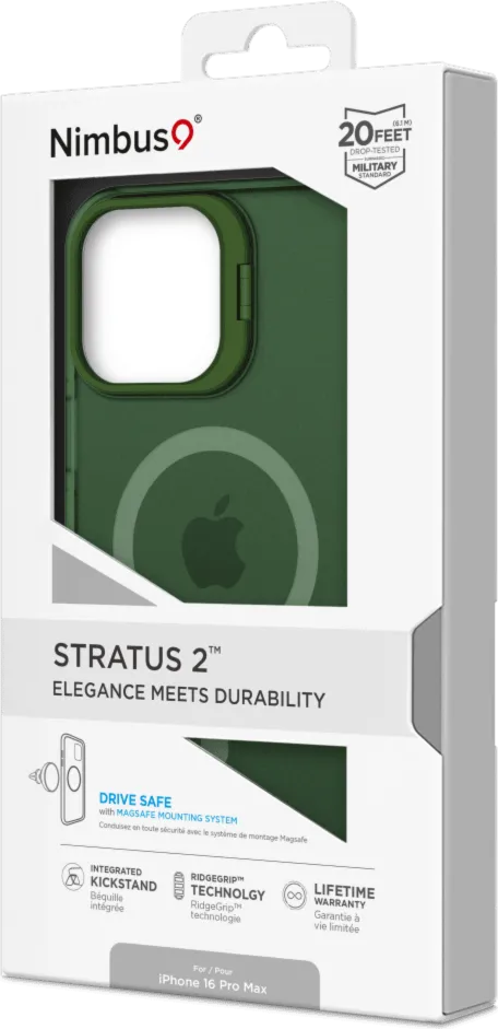 Stratus 2 MagSafe Case Frost Green for iPhone 16 Pro Max