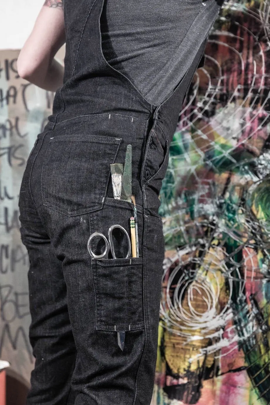 Stretch Canvas Work Dungarees for Women