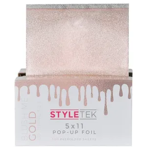 StyleTek Colored Pop-Up Foil- 5" x 11" - 500 Sheets - Heavy Emboss - Blush Me Gold