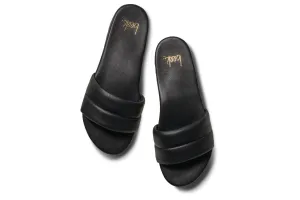 Sugarbird Leather Slide Sandal in Black
