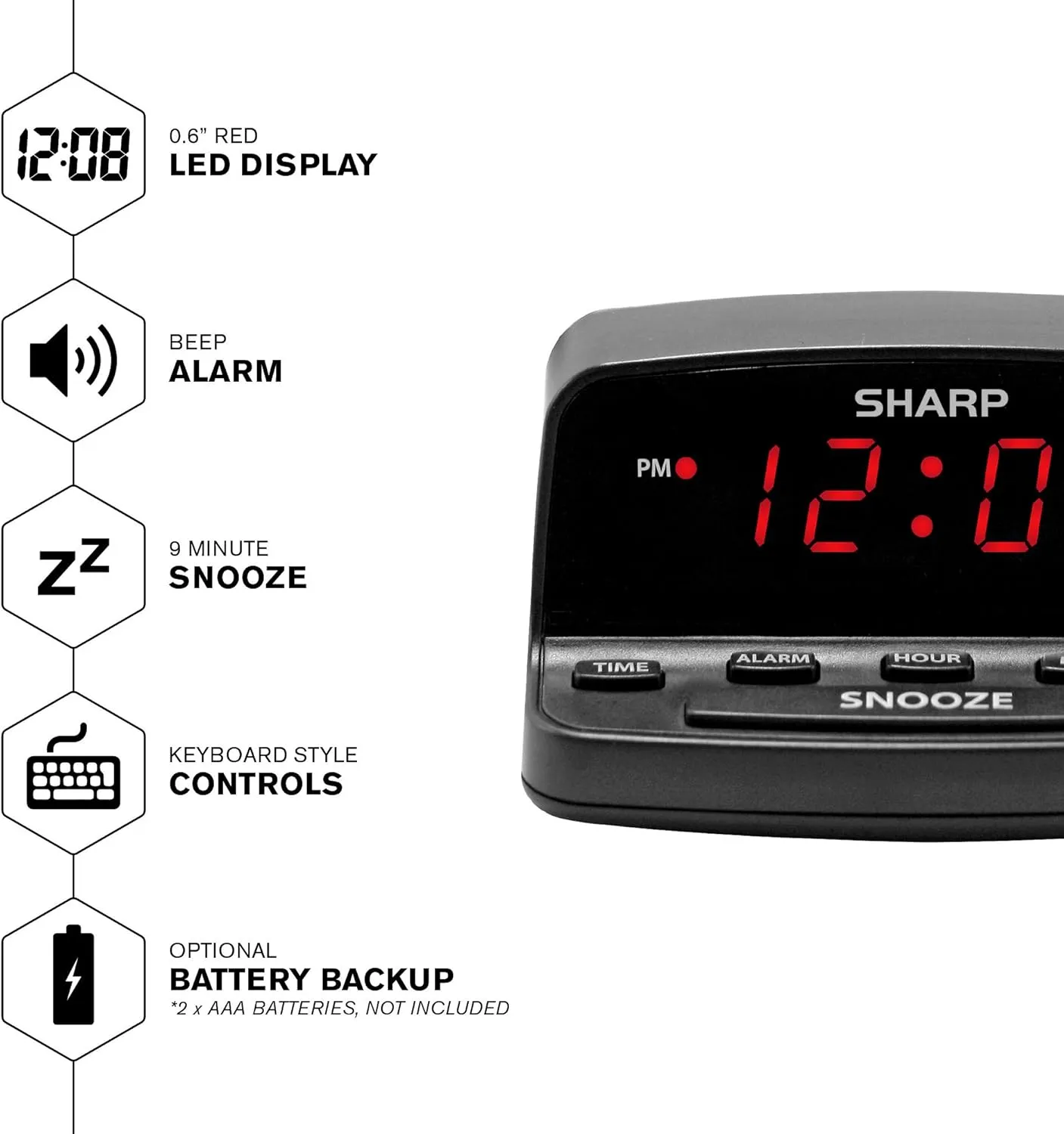 Super Extremely Extra Loud Alarm Clock for Very Heavy Sleeper Battery Backup NEW