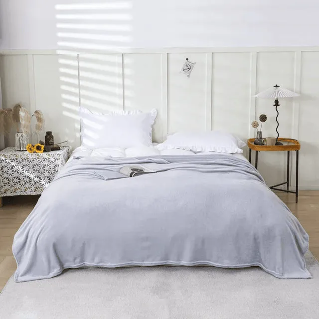 Super Soft Flannel Throw Blanket, Warm Bedspread