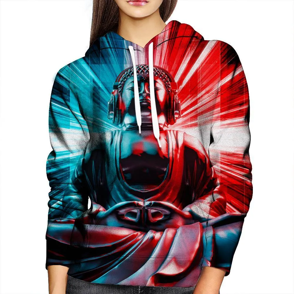 Techno Buddha Womens Hoodie