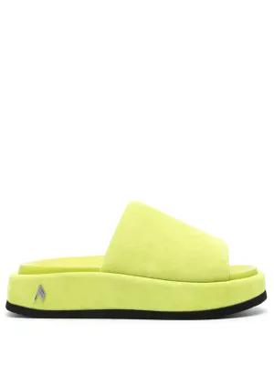The Attico 50mm suede platform slides