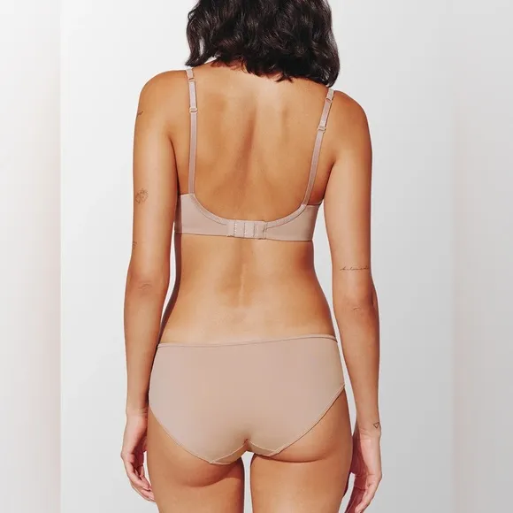 ThirdLove 24/7 Classic Contour Plunge Bra Dark Taupe Push Up Removable Pads 34G