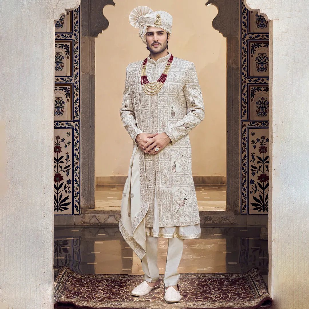 Timeless Beige Champagne Sherwani