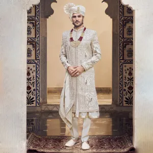 Timeless Beige Champagne Sherwani