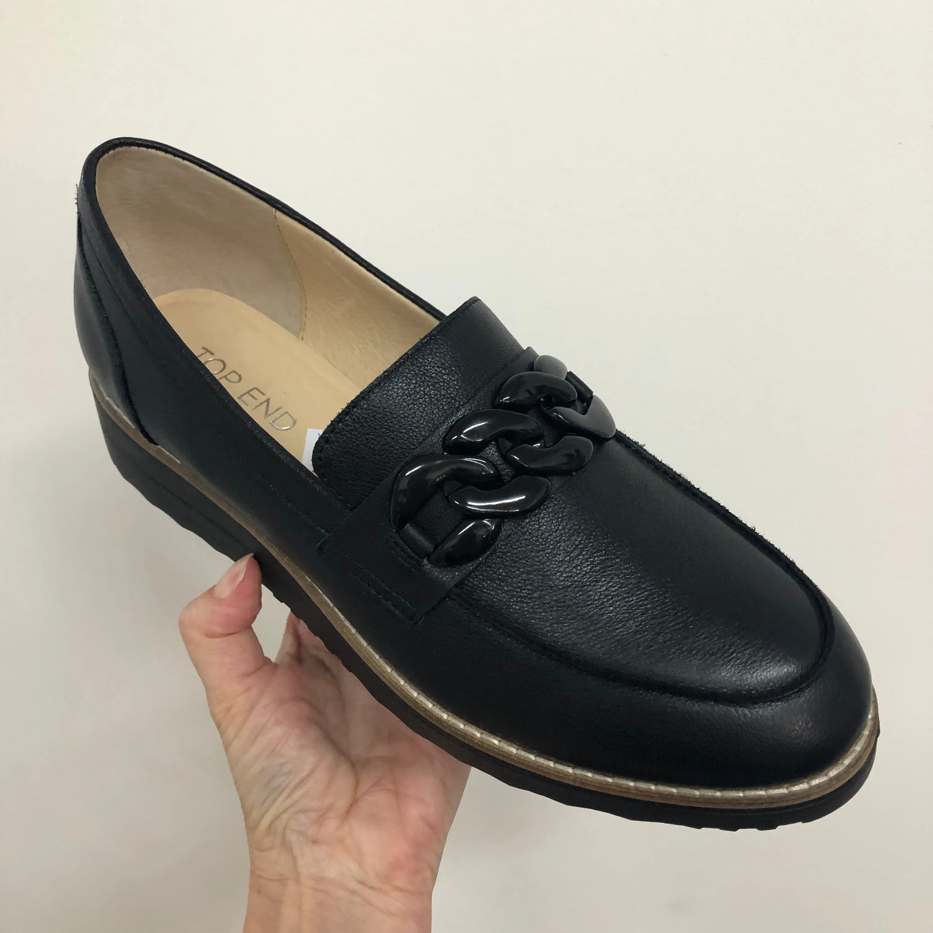Top End Ozama ~ Black ~ Dark Tan ~ Leather Loafer