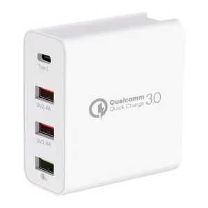 Travel Charger Quick Charge 3.0 Tech Four Charging Port Foldable Plug Applicable for iPhone iPad Mini Pro Galaxy Note  QC3.0 US regulations