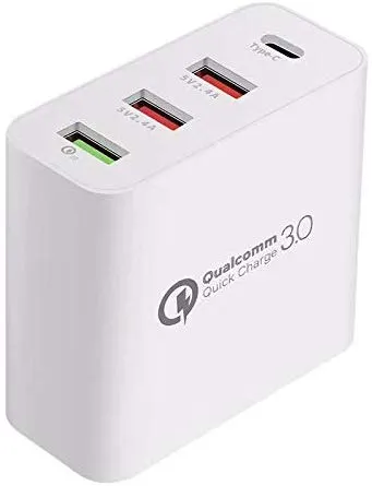Travel Charger Quick Charge 3.0 Tech Four Charging Port Foldable Plug Applicable for iPhone iPad Mini Pro Galaxy Note  QC3.0 US regulations