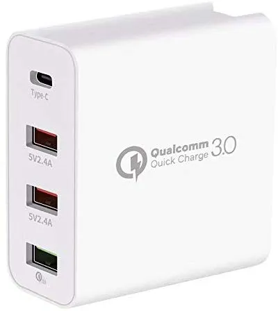 Travel Charger Quick Charge 3.0 Tech Four Charging Port Foldable Plug Applicable for iPhone iPad Mini Pro Galaxy Note  QC3.0 US regulations