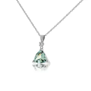 Trillian Aquamarine Pendant w/ Diamond