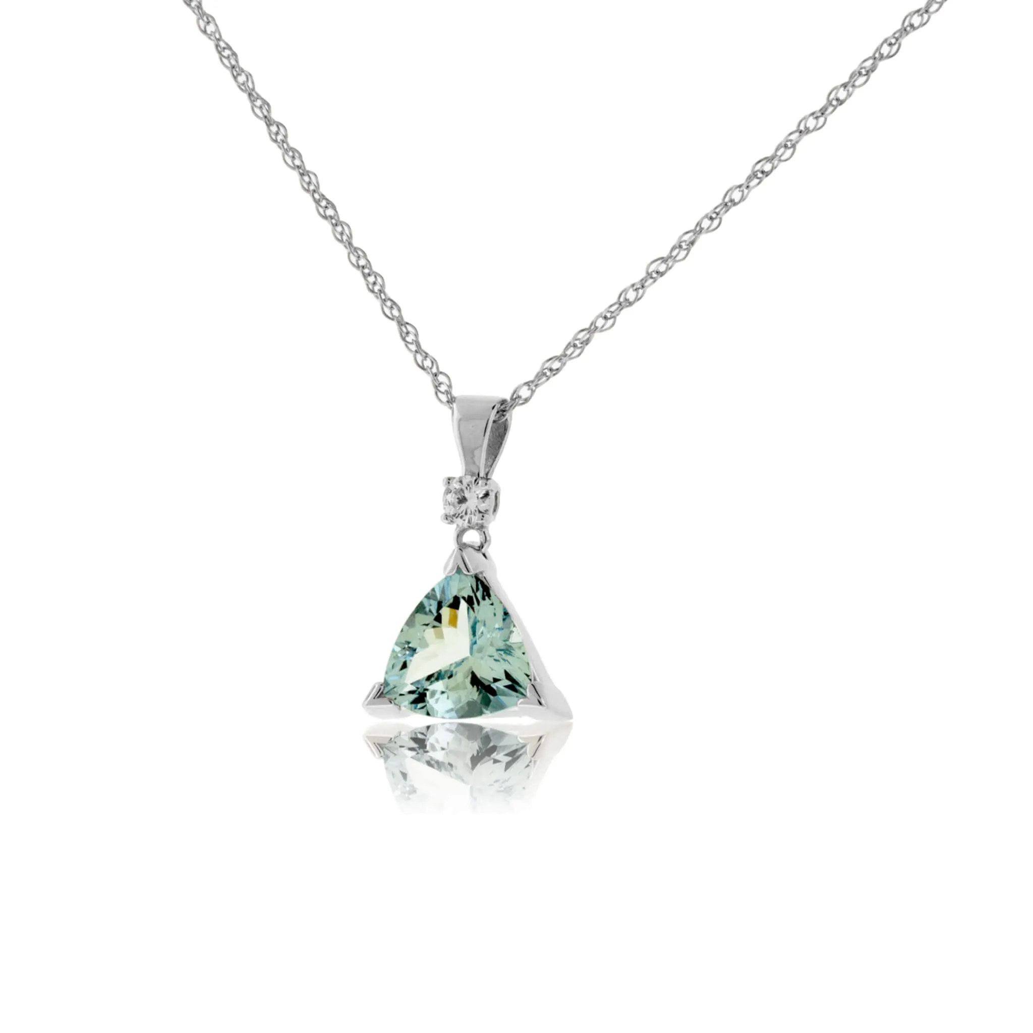 Trillian Aquamarine Pendant w/ Diamond