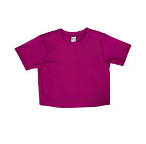 TWEEN SOLID RIBBED SHORT SLEEVE BOXY YOGA TEE (MULTIPLE COLORS)
