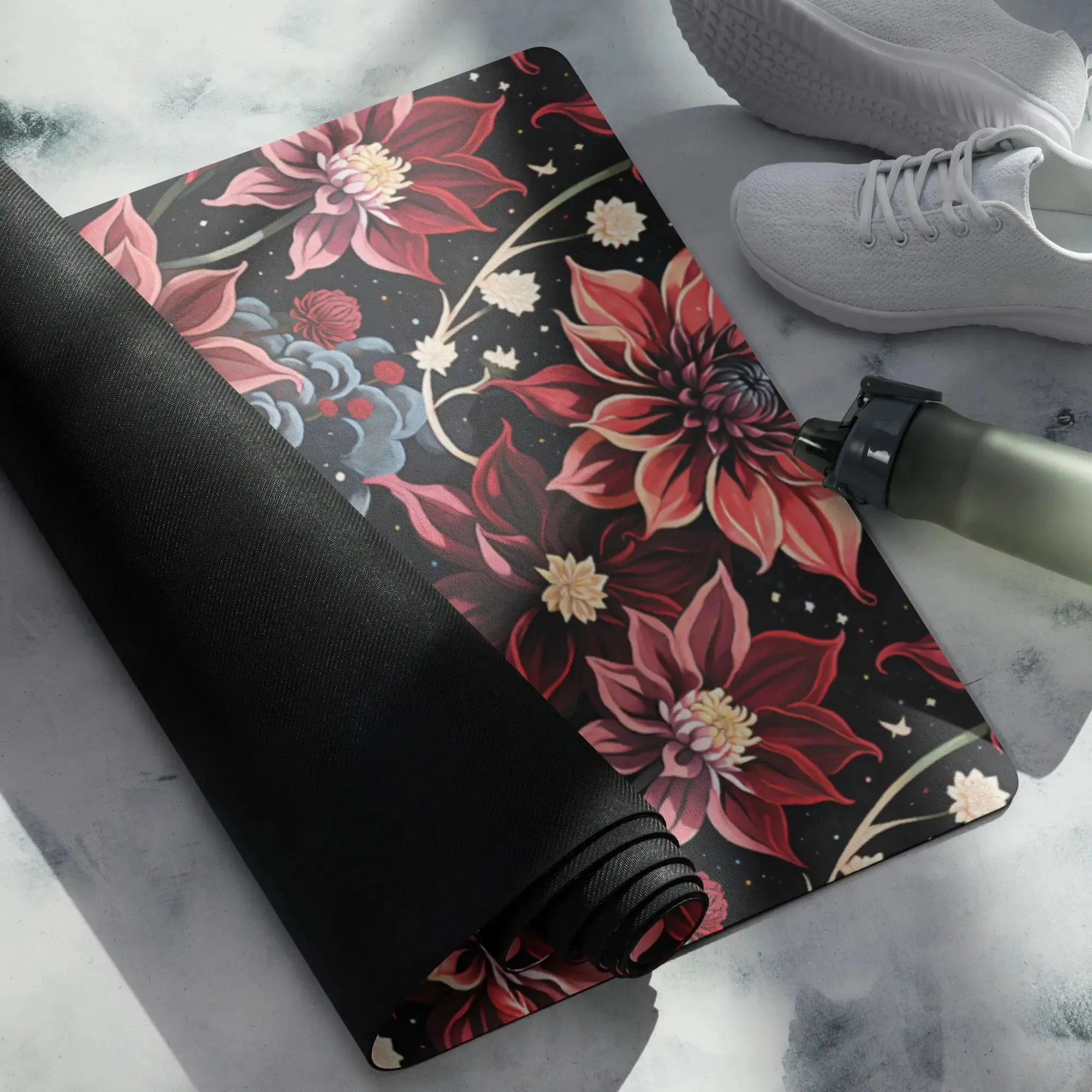 Twilight Dahlia Yoga mat