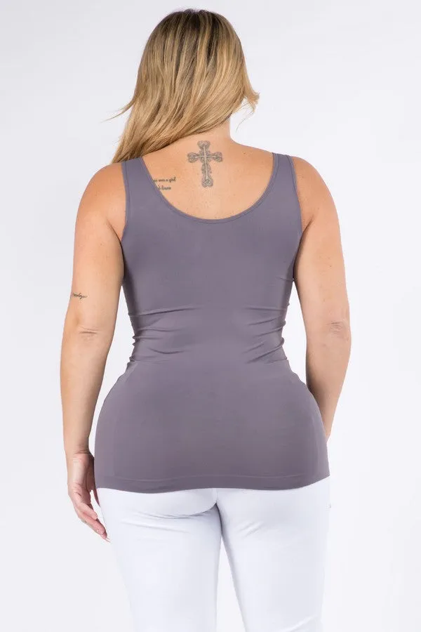 V-Neck Seamless Yoga Top - Purple Gray