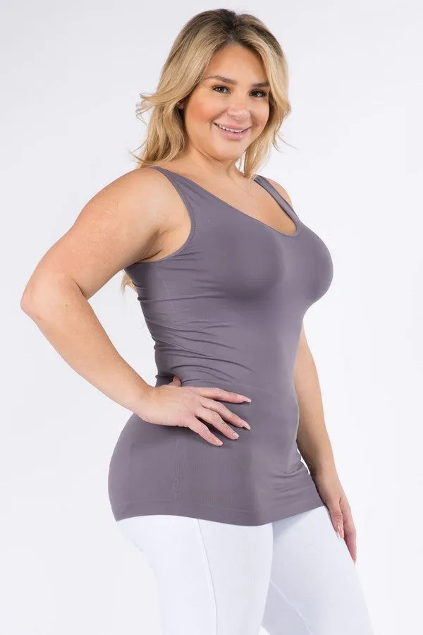V-Neck Seamless Yoga Top - Purple Gray