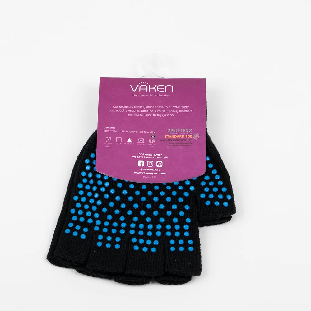 Vaken Grip Gloves-1 Pairs/Pack - Black Dot Blue
