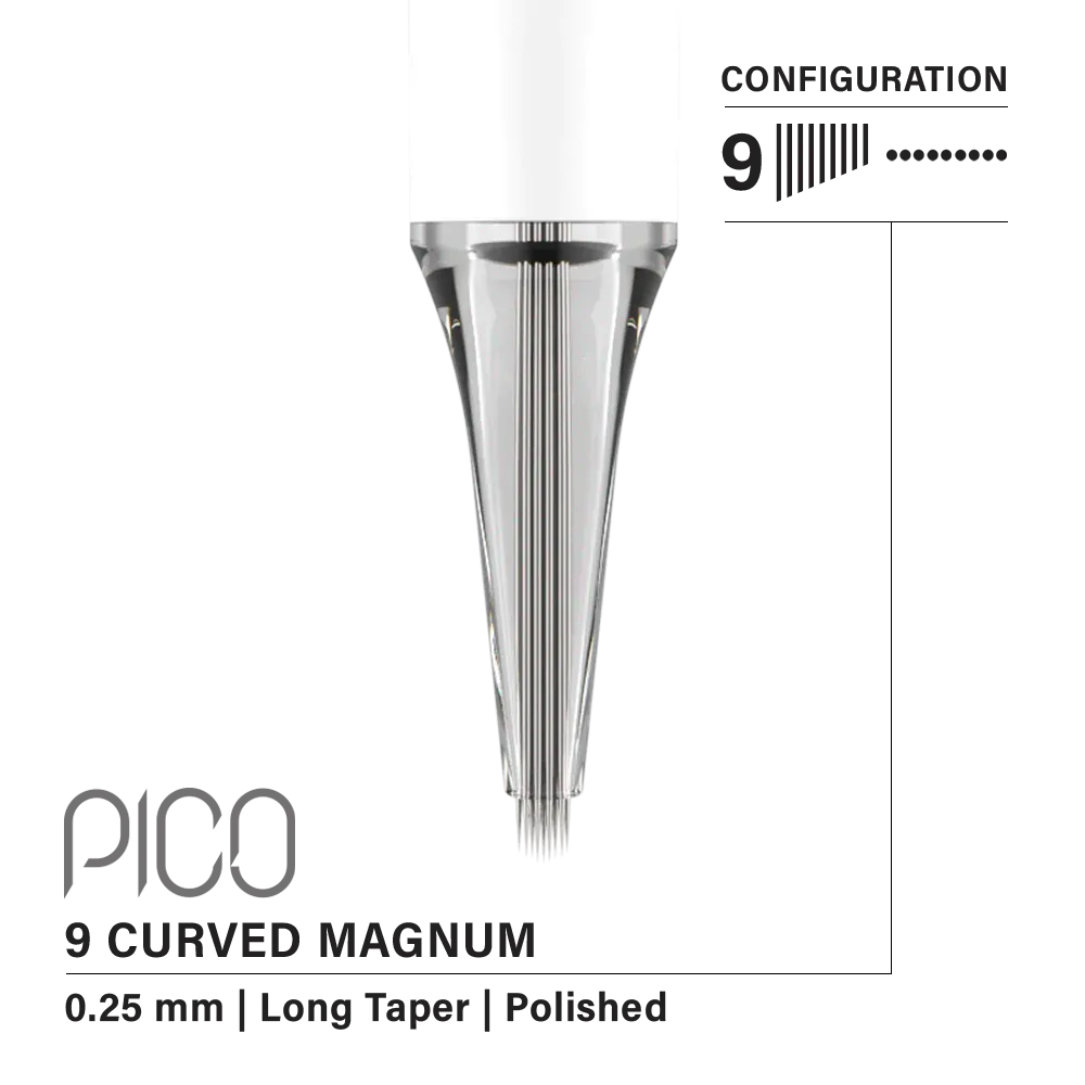 Vertix - Pico Cartridges 9 Curved Magnum 0.25mm Long Taper (VP-9CM-25-LT-AJ04)