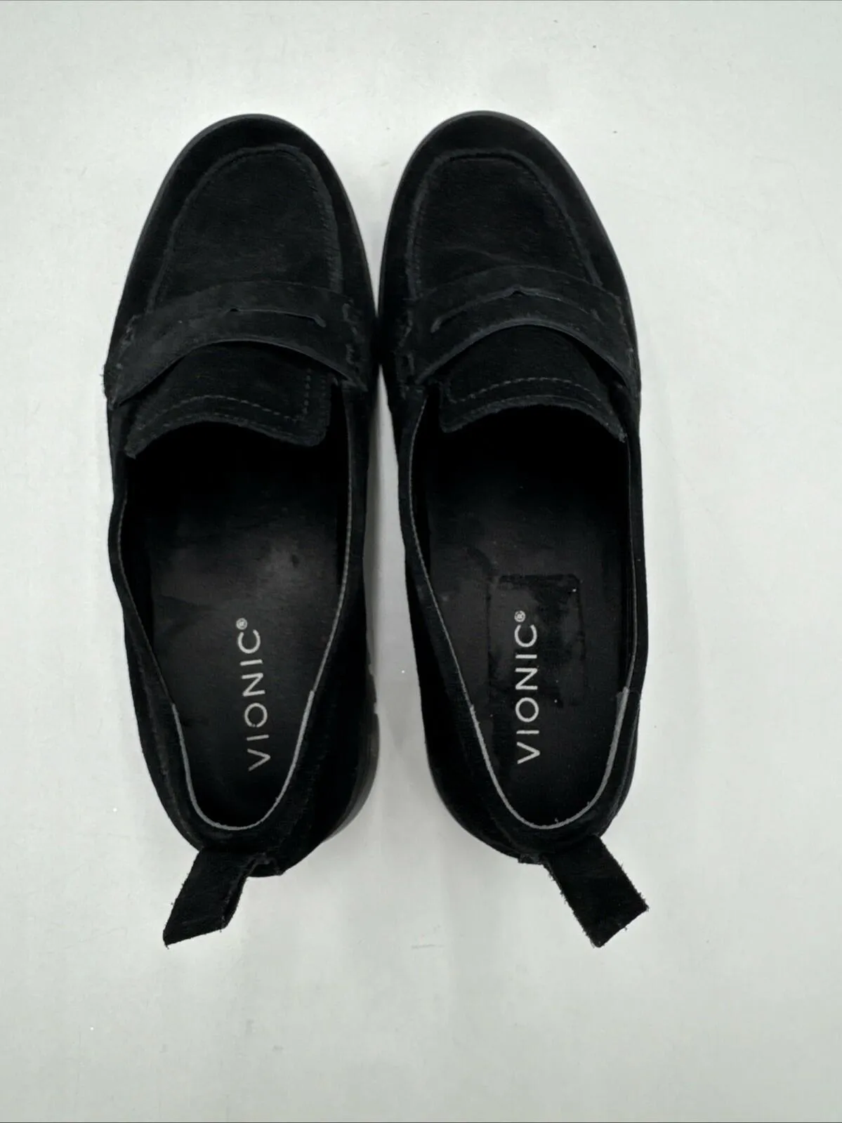 Vionic Uptown Women's Slip-on Loafer Moc Casual Shoes Black Suede - 9 Medium - Very Good
