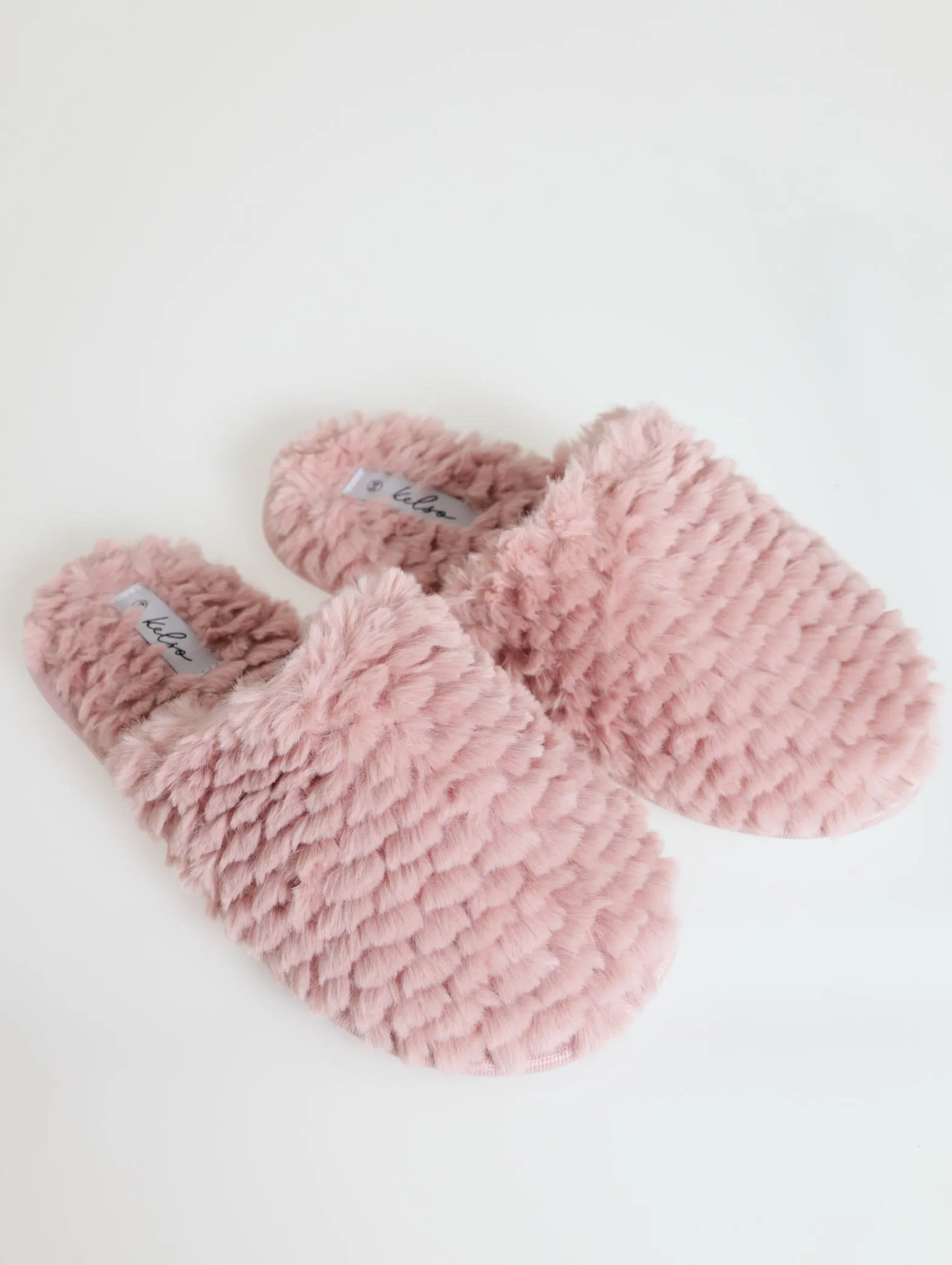 Waffel Fur Closed Toe Slipper - Blush