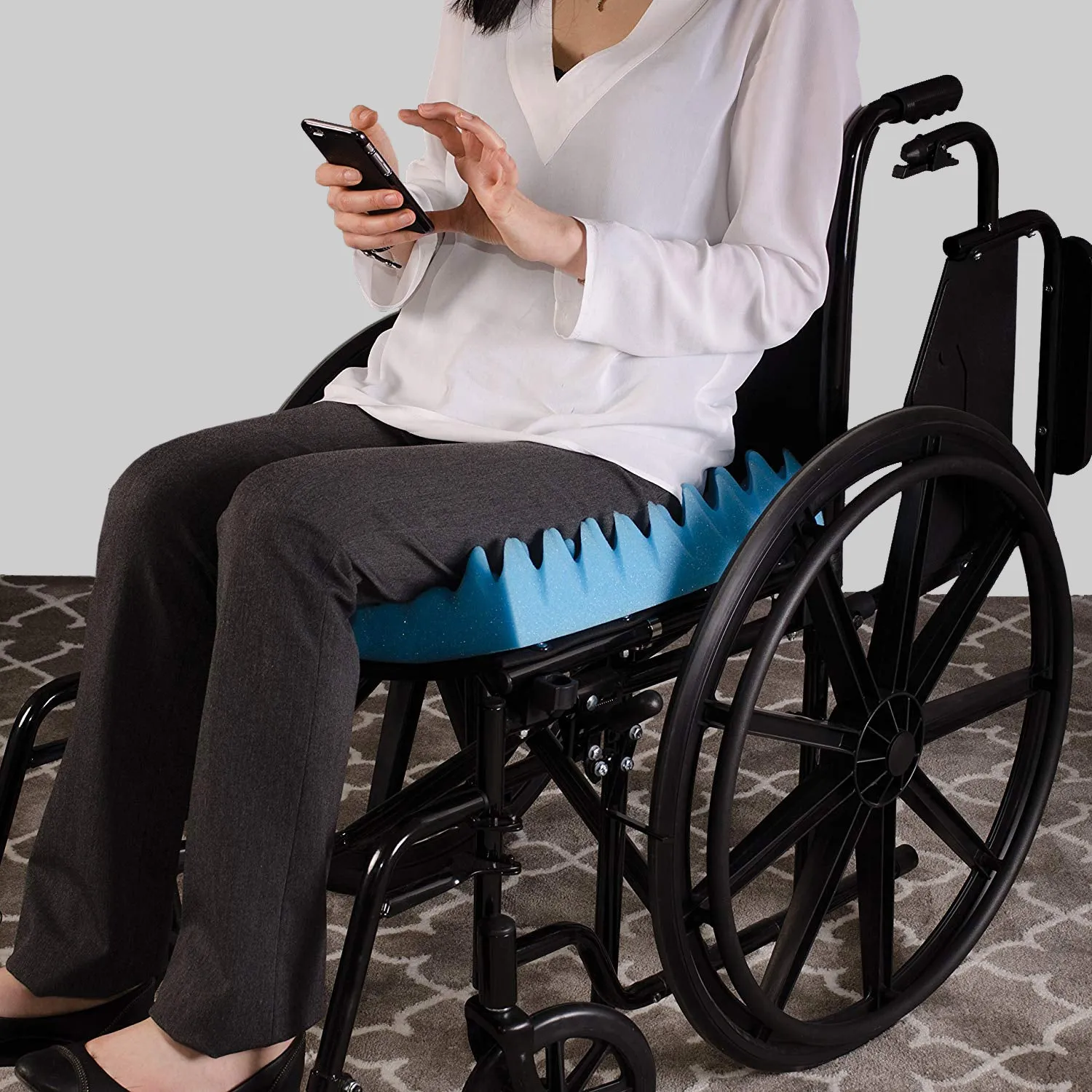 Wheelchair Cushion for Pressure Ulcer, Egg Crate Foam for Bed Sores, Chair Pads