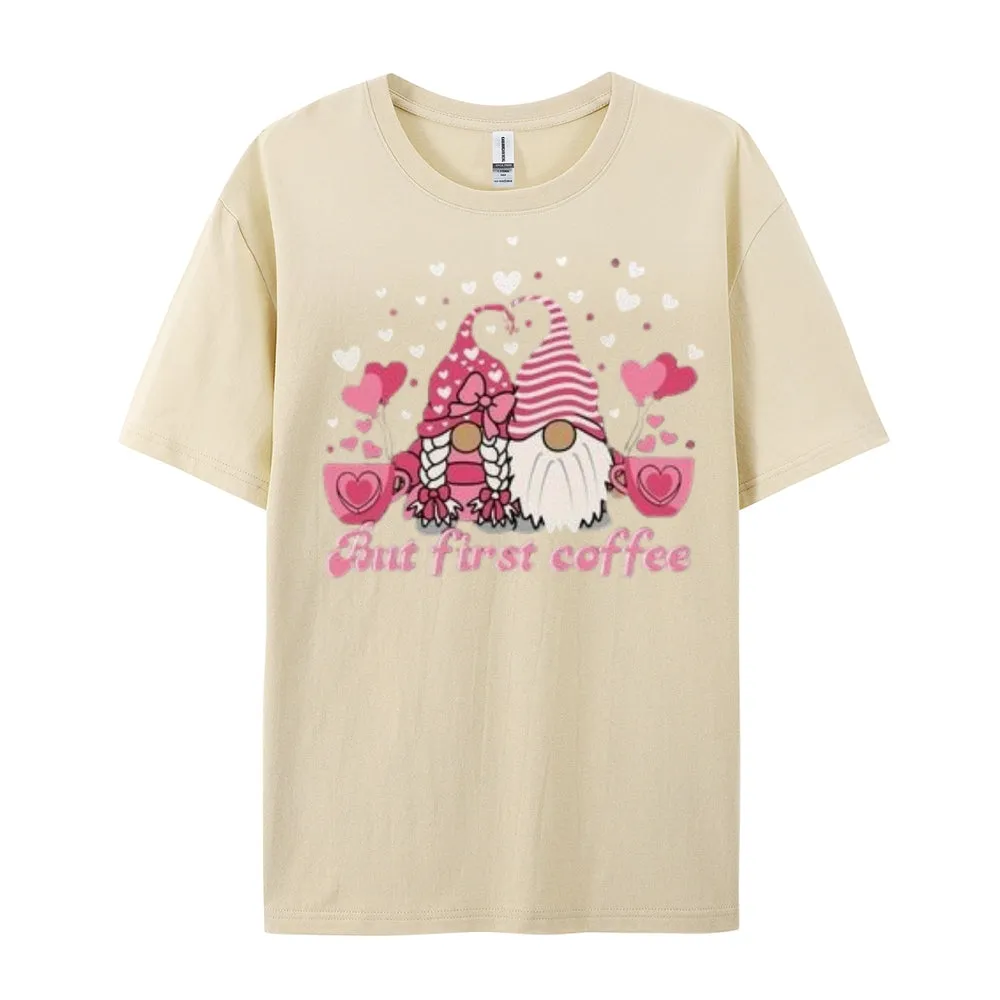 Women Coffee Is My Valentine's Day Print Graphic T-shirt