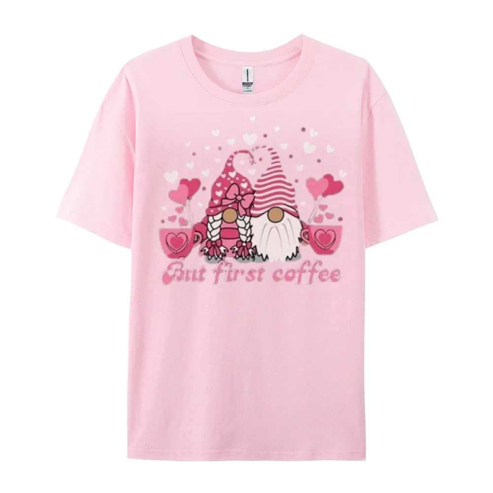 Women Coffee Is My Valentine's Day Print Graphic T-shirt