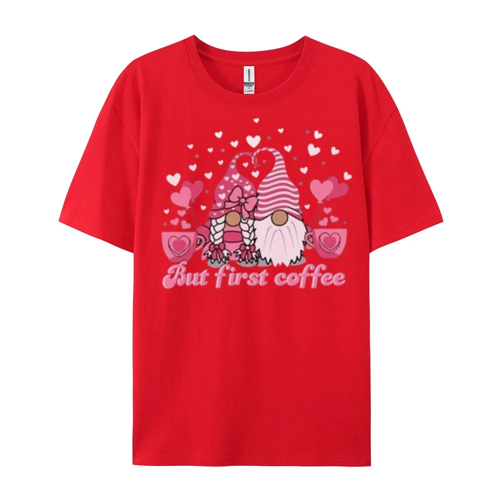 Women Coffee Is My Valentine's Day Print Graphic T-shirt