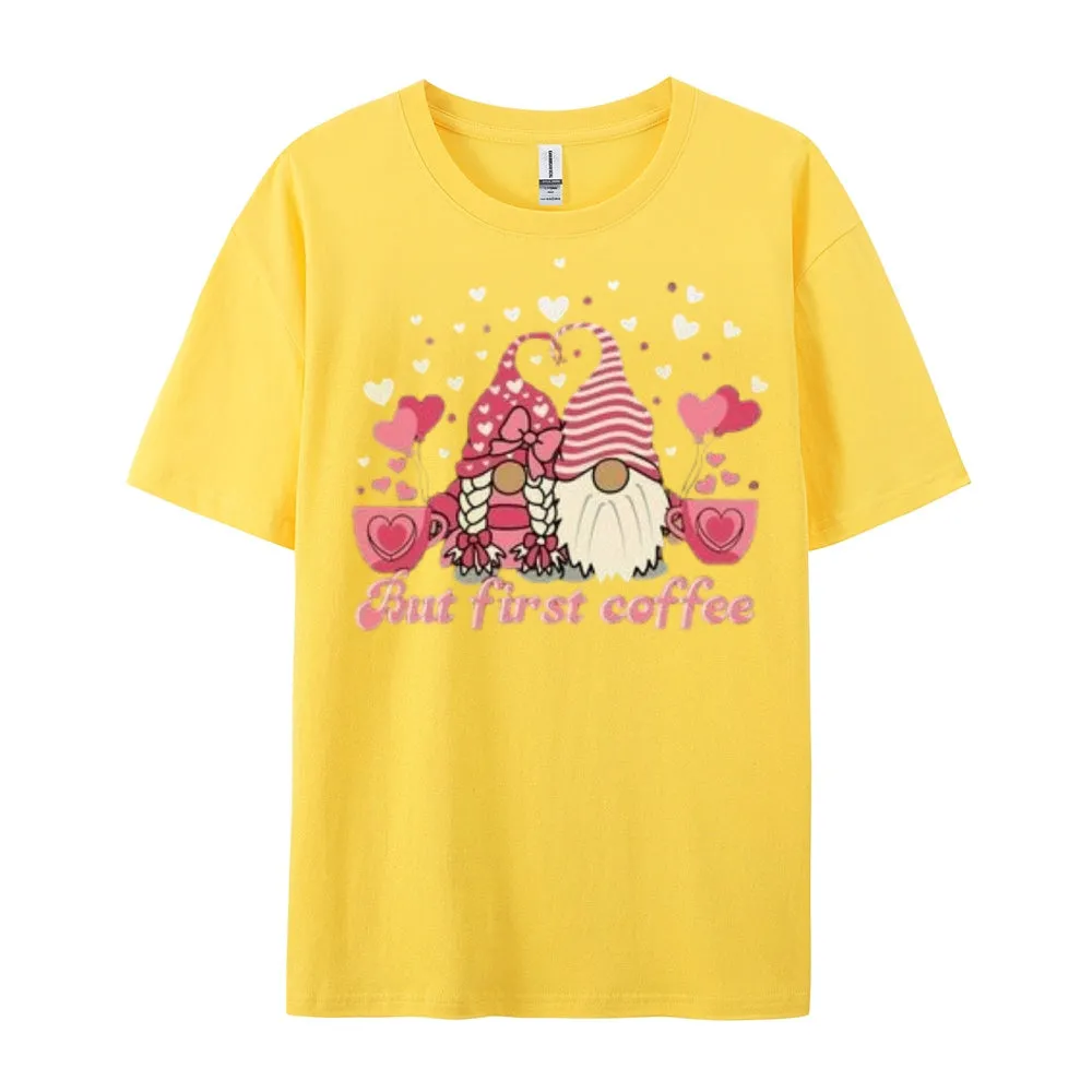 Women Coffee Is My Valentine's Day Print Graphic T-shirt