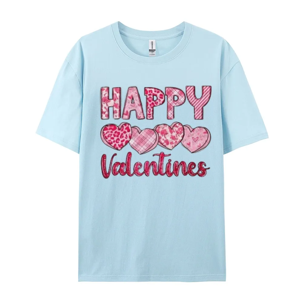 Women Happy Valentine's Day Print Graphic T-shirt